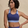 Nykd By Nykaa Essential Breathable Cotton Slip On Color Block Sports Bra -NYK904-Blue