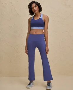Nykd By Nykaa Essential Breathable Cotton Slip On Color Block Sports Bra -NYK904-Blue