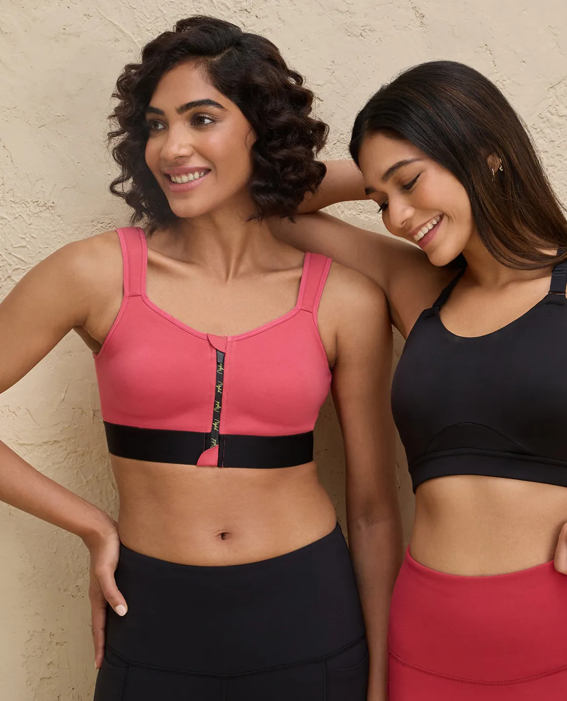 Nykd By Nykaa Front Zip Cotton High Impact No Slouch Sports Bra-NYK907-Coral