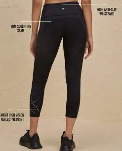 Nykd By Nykaa High Rise Legging with Reflective Print -NYK299-Jet Black