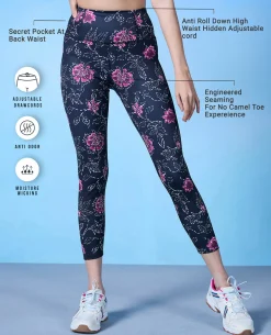 Nykd by Nykaa High Rise Trendsetter Printed Legging-NYK121-Batik Black Print