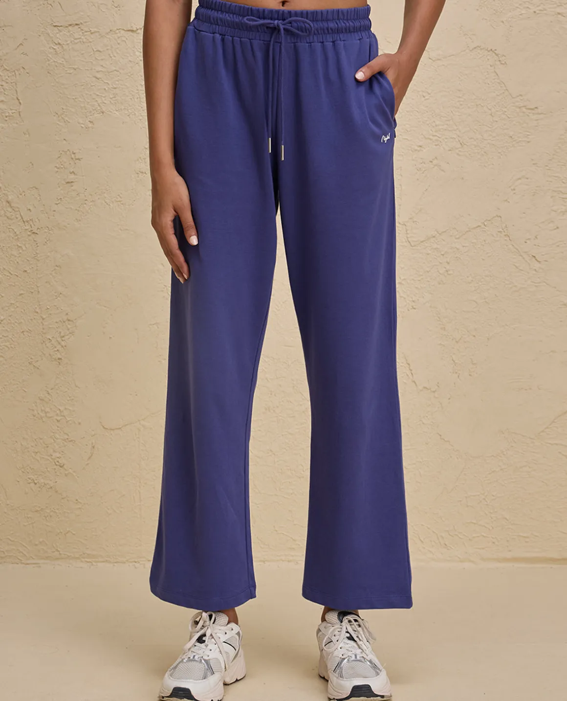 Nykd By Nykaa Summer Essential Comfort Cotton Terry Lounge Pants -NYLE606-Blue