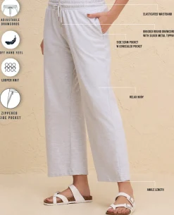 Nykd By Nykaa Summer Essential Comfort Cotton Terry Lounge Pants -NYLE606-Grey Melange