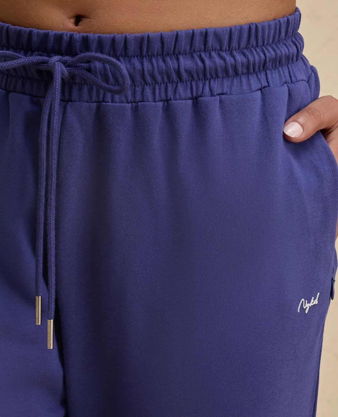 Nykd By Nykaa Summer Essential Comfort Cotton Terry Lounge Pants -NYLE606-Blue