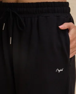Nykd By Nykaa Summer Essential Comfort Cotton Terry Lounge Pants -NYLE606-Jet Black