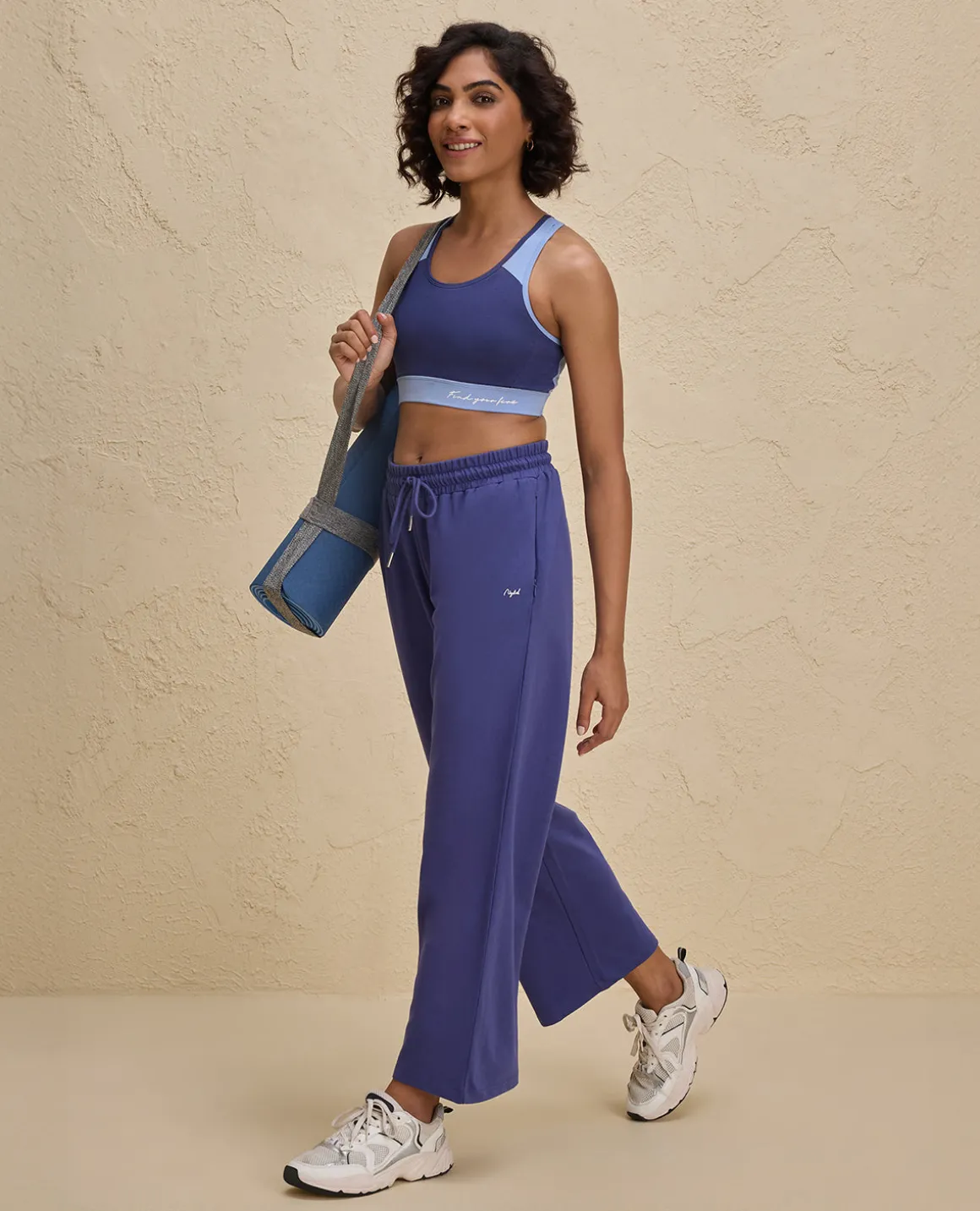 Nykd By Nykaa Summer Essential Comfort Cotton Terry Lounge Pants -NYLE606-Blue