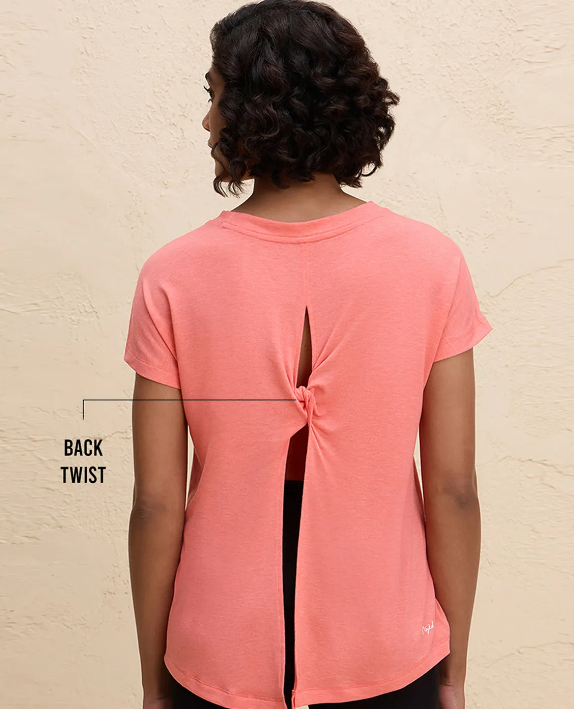 Nykd By Nykaa Super Stylish Back Knot Tee-NYAT279-Orange