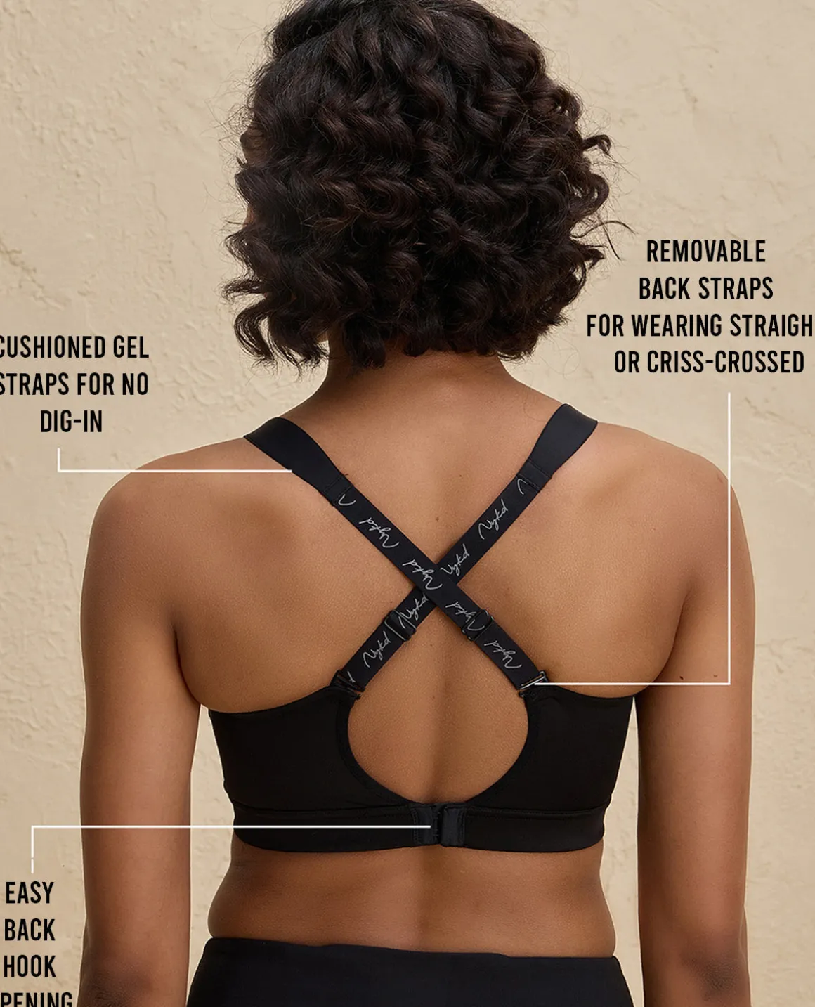 Nykd By Nykaa Ultimate Full Coverage High Impact Adjustable Sports Bra-NYK908-Jet Black