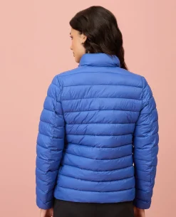 NYKD By Nykaa Ultra Light Weight Puffer Jacket with Inbuilt Bag (Set of 2)-NYAT405-Blue