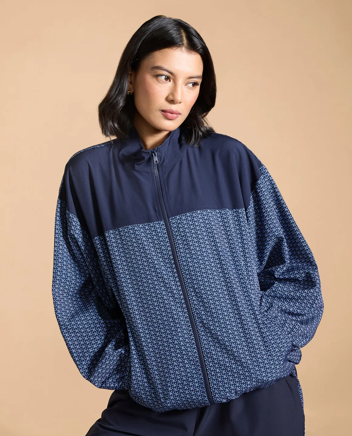 Oversized Printed Bomber Jacket