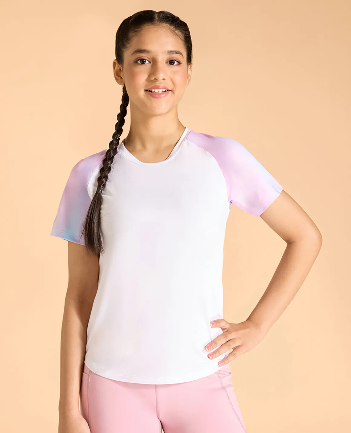 Regular Colourblock Tshirt For Girls