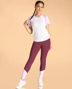 Regular Colourblock Tshirt and High Waisted Colourblock Stretchable Leggings Set