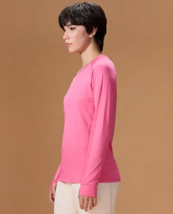 Regular Fit Basic Full Sleeve Top Pink