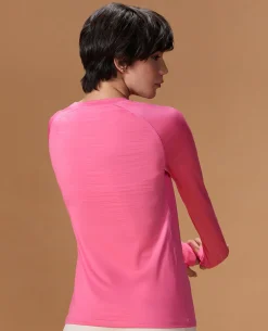 Regular Fit Basic Full Sleeve Top Pink