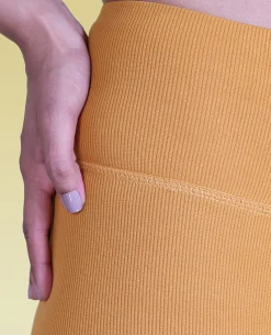 Ribbed High Waisted Leggings Yellow