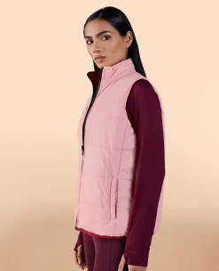 Sleeveless Reversible Puffer Jacket Pink/Burgundy