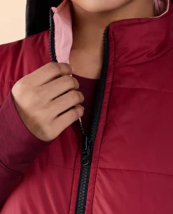 Sleeveless Reversible Puffer Jacket Pink/Burgundy
