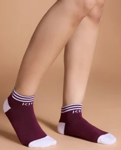 Soft Cotton One More Rep Crew Socks Burgundy