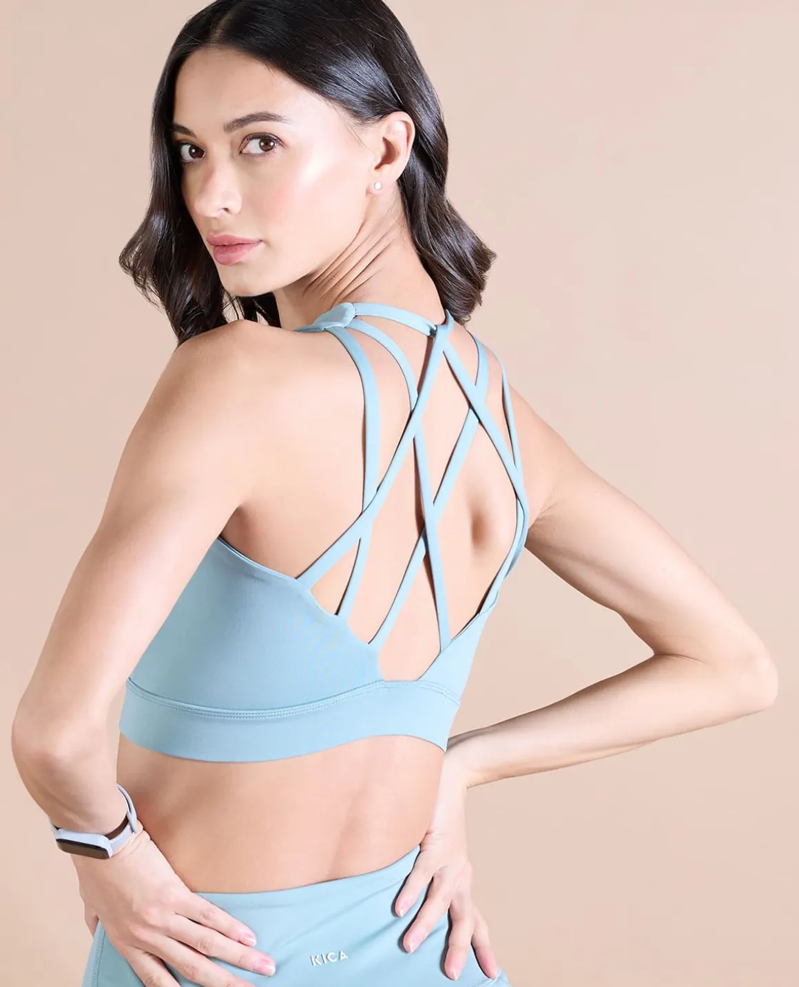Strappy Bra & Flare Pant - Surf Green