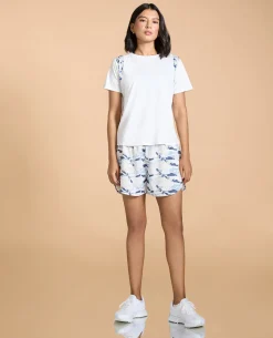 Stride Running Top and Shorts White