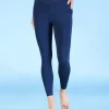 Women Cross Waist Mid Rise Leggings