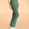 Women High Waist Cotton Side Slit Flared Pants