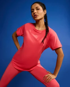 Women Solid Cotton Essential Hip Covering Top Apple