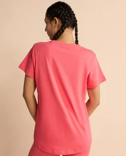 Women Solid Cotton Essential Hip Covering Top Apple