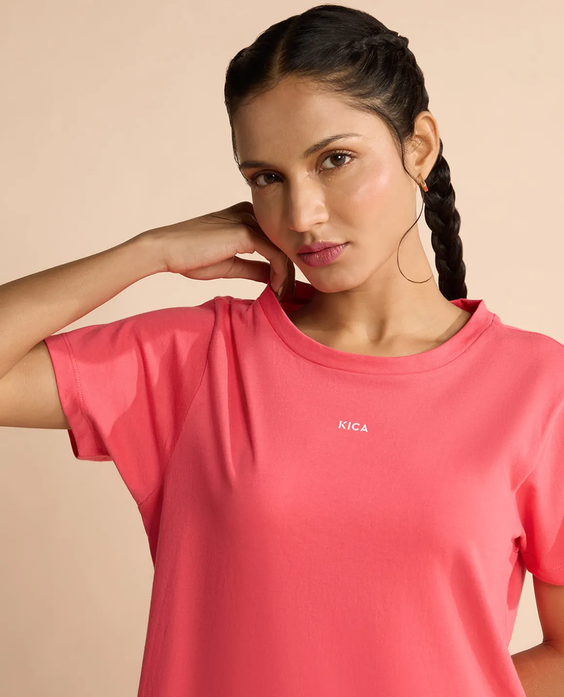Women Solid Cotton Essential Top Apple