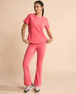 Women Solid Cotton Essential Top Apple