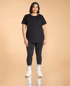 Women Solid Cotton Essential Hip Covering Top