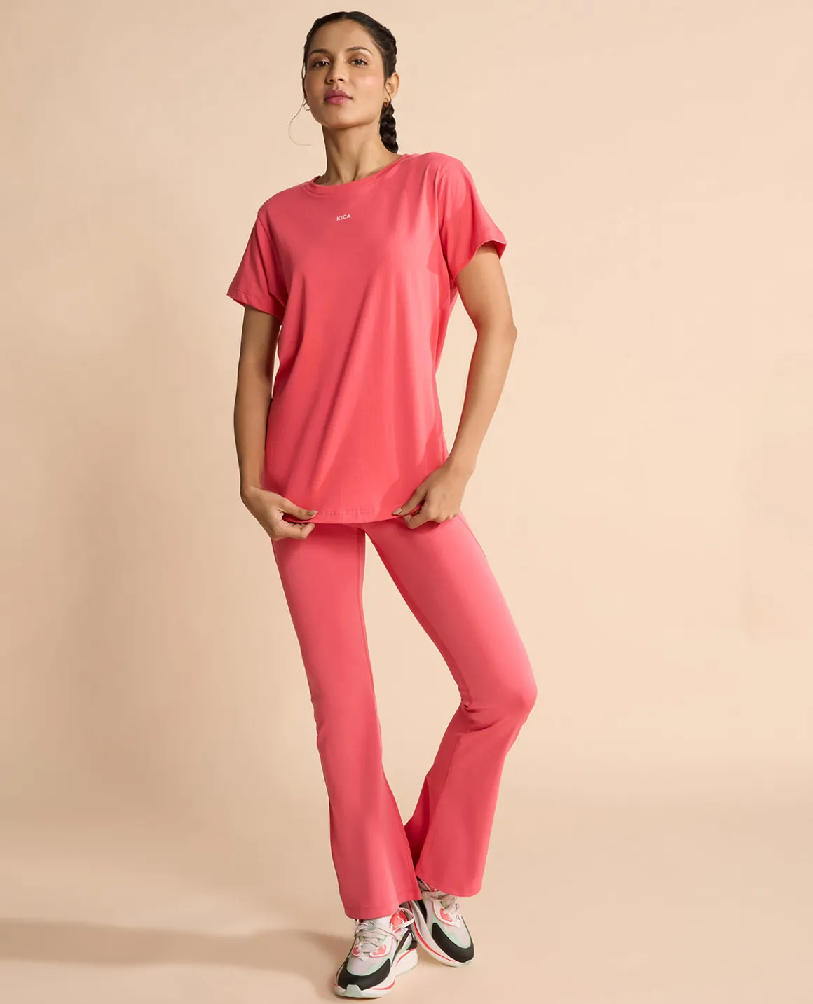 Women Solid Cotton Essential Hip Covering Top Apple